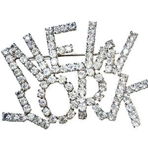 New York Sparkly Brooch Pin Jewelry. Accessories.